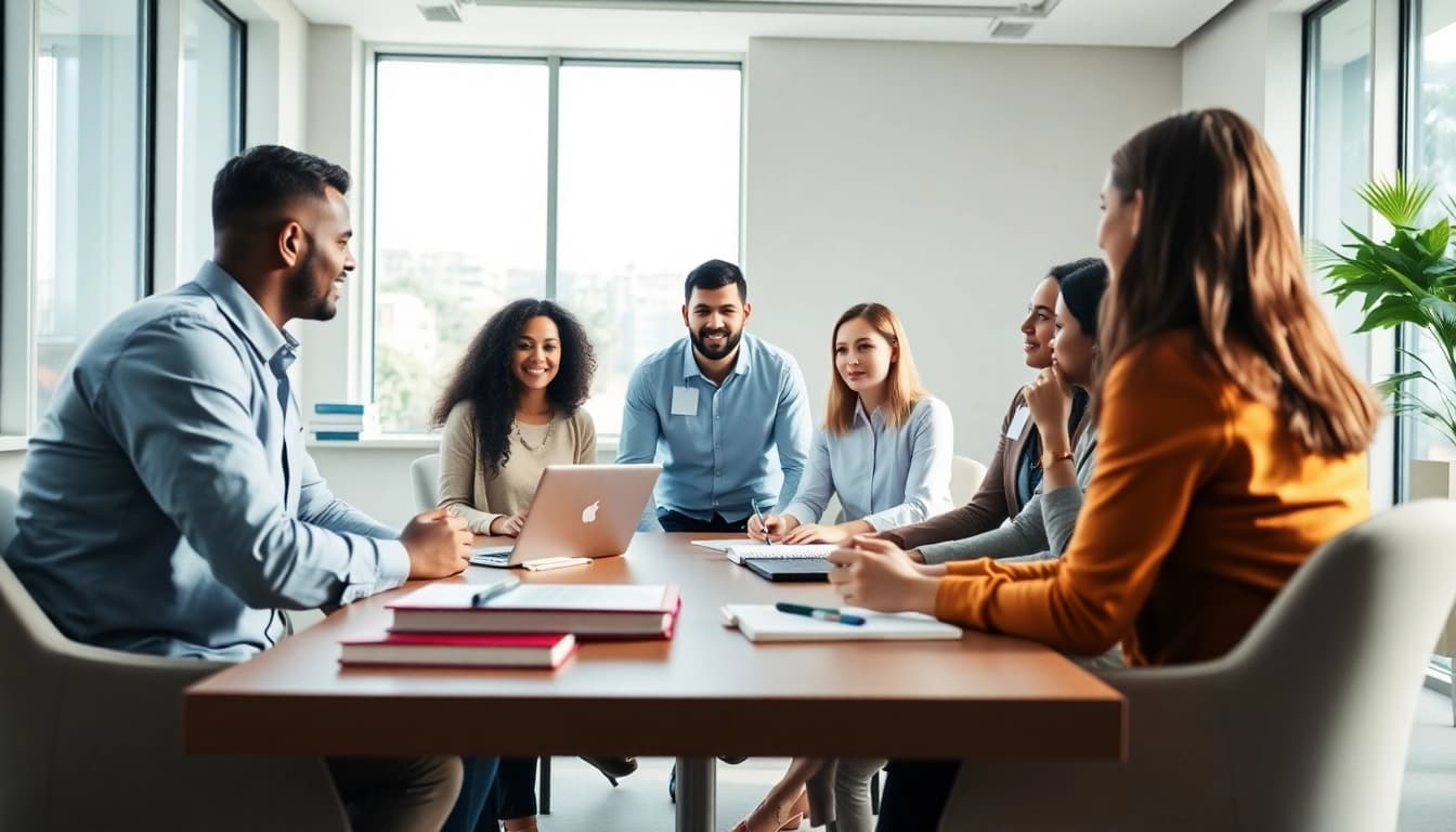 Engaging career coaching session illustrating the collaborative spirit in Career Coaching.