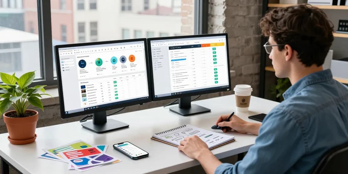 Marketer analyzing jacktoto performance metrics at a modern workspace
