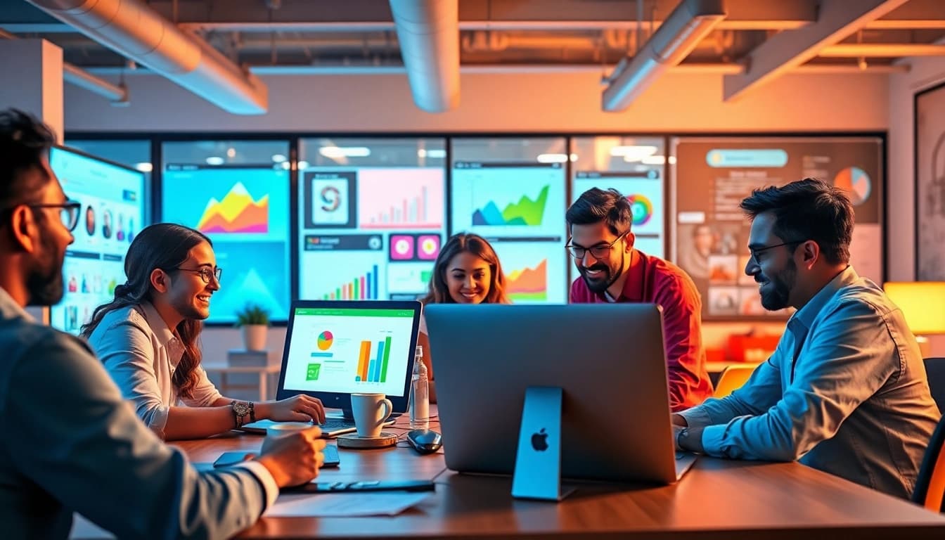 Showcasing a collaborative workspace of a Shopify agency India emphasizing teamwork and eCommerce success.