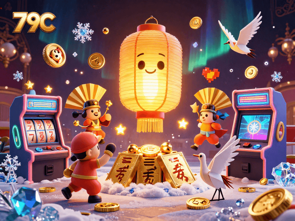Gire os cilindros das slots 79C e veja a sorte brilhar com este espírito iluminado.