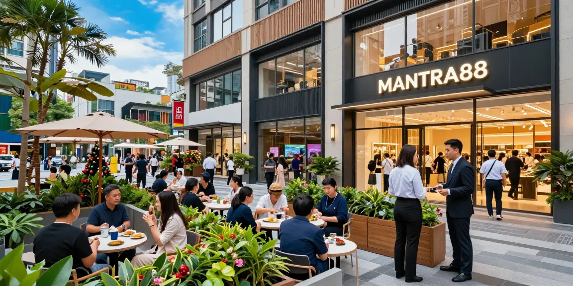 Vibrant scene from www.mgoldproperties.com featuring entertainment and shopping at MANTRA88.
