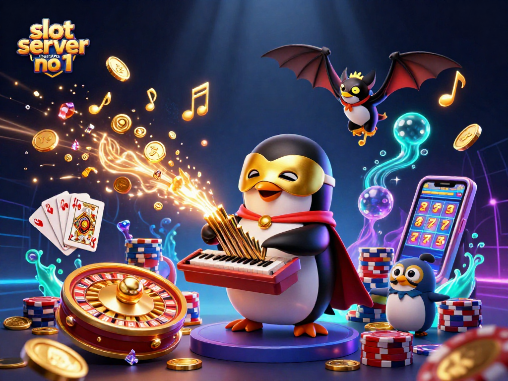 Experience the thrill of the slot server thailand no 1 with immersive casino elements in a vibrant 3D illustration.