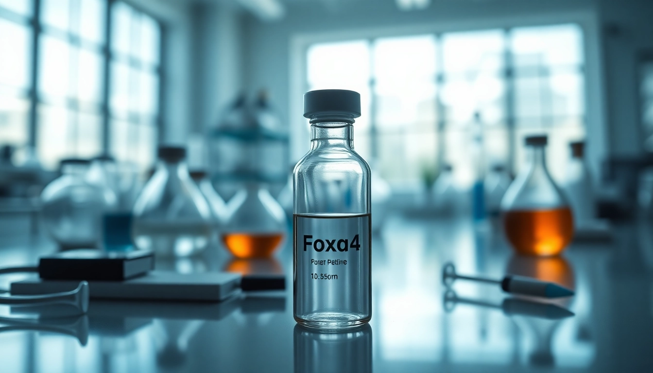 Showcase of foxo4 peptide for sale in a professional lab environment.