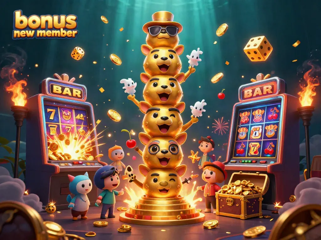 Engage with the exciting bonus new member experience at the casino surrounded by dynamic gaming elements.