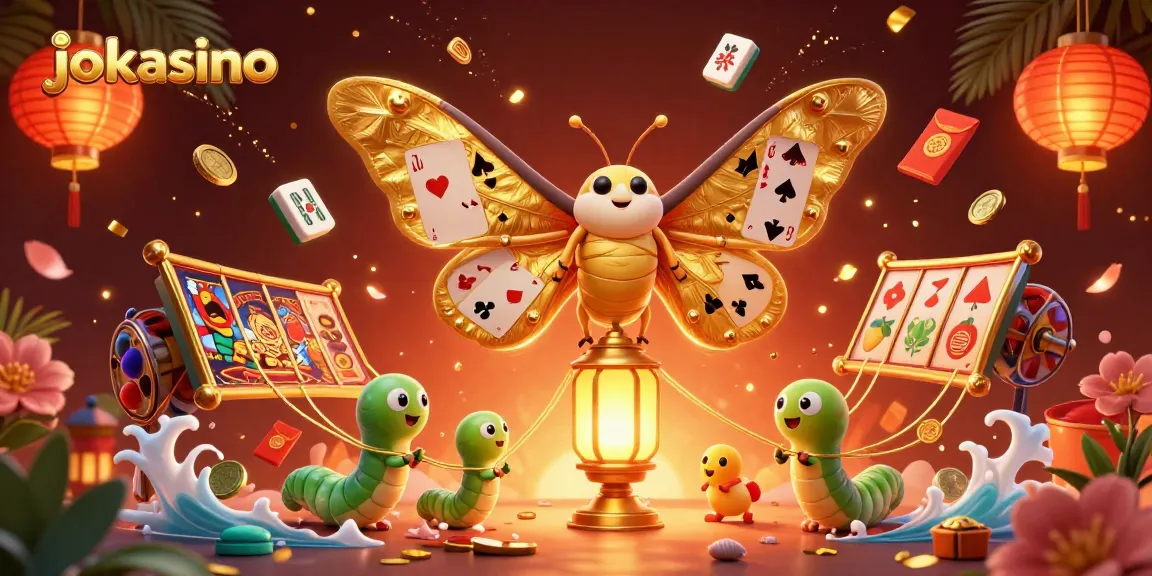 Engage with jokacasino's vibrant casino world featuring golden wings and rich elements.