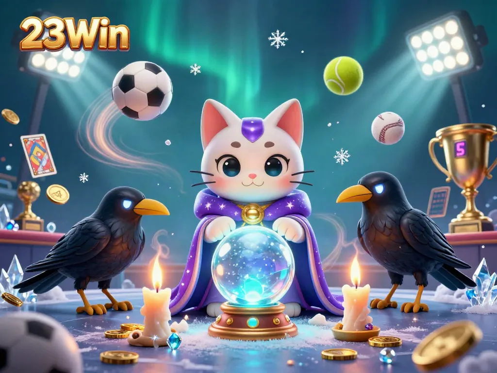 Experience exciting sports betting action with 23Win in this immersive casino illustration