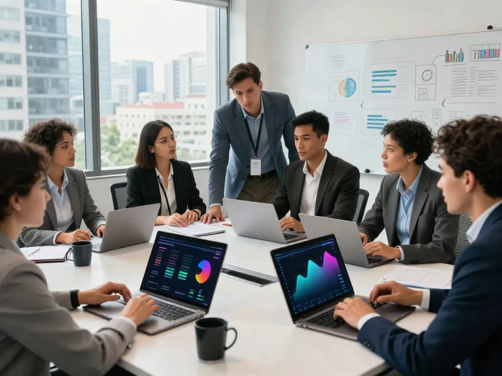 Team of business professionals engaged in collaboration, click here to read about effective strategies in 2026.