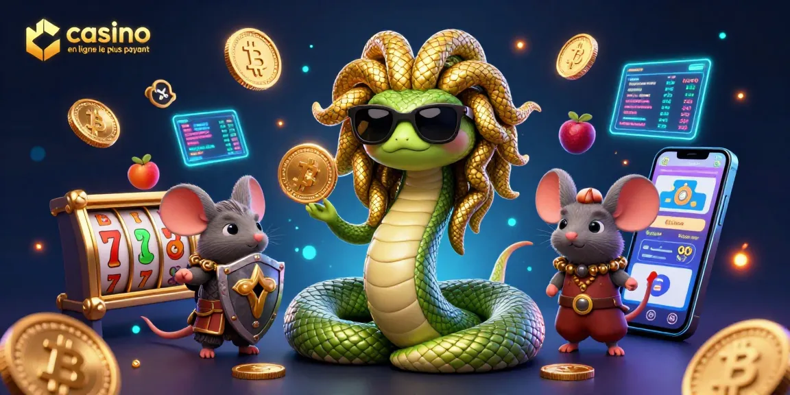 Illustration dynamique de Méduse et d'un guerrier souris dans un casino en ligne le plus payant.