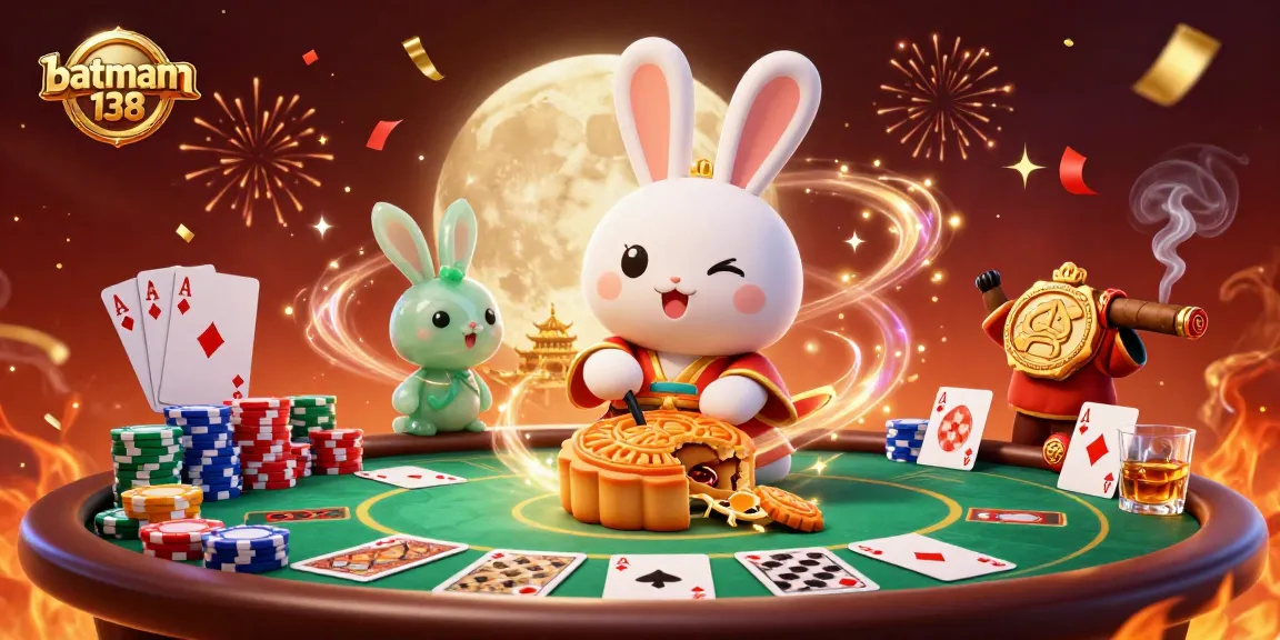 Engage in thrilling games at batman138—explore poker chips and mooncakes in a vibrant casino scene!