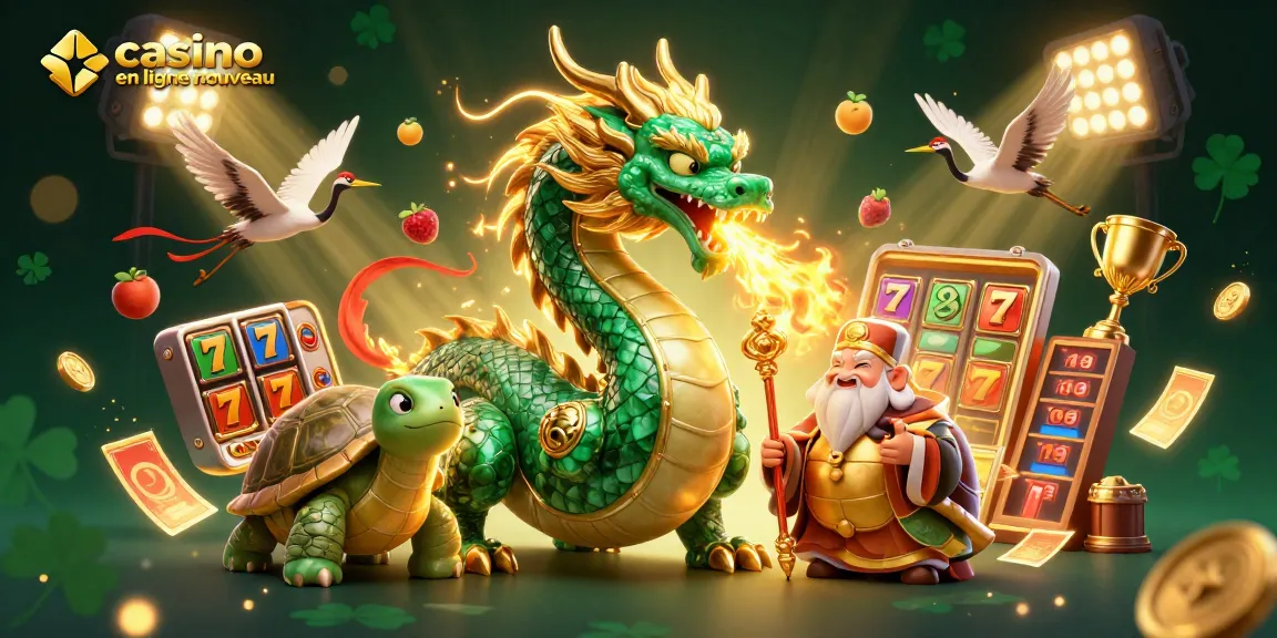 Découvrez le nouveau casino en ligne avec des dragons et des symboles de machines à sous.