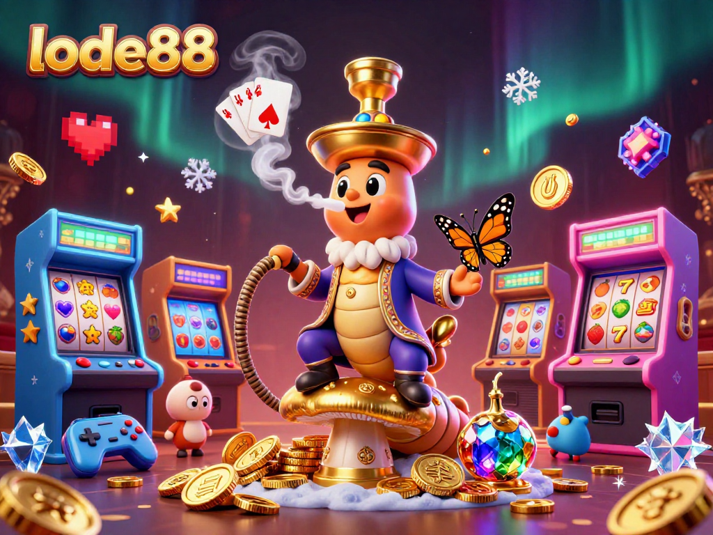 Experience the thrill at lode88 with a vibrant casino gaming scene featuring lively characters and colorful elements.