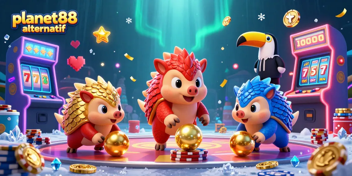 Play exciting games at planet88 alternatif with vibrant pangolins and casino elements.