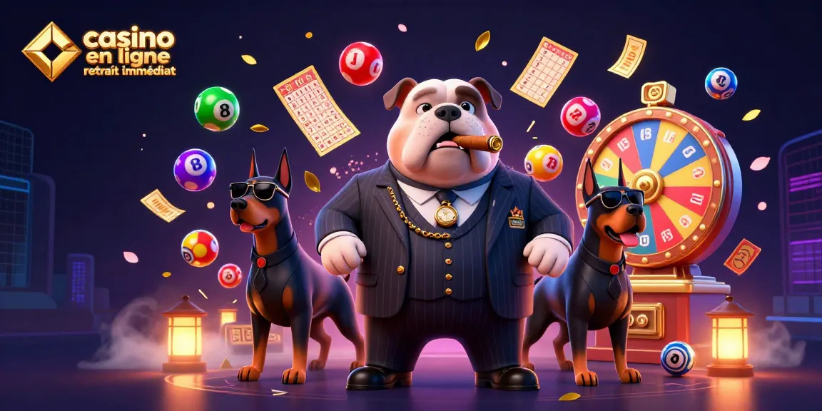 Jouez au casino en ligne retrait immédiat avec un bulldog mafieux et ses gardes du corps.