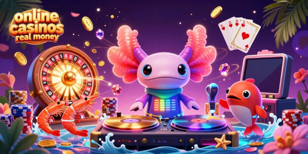 Engage with exciting online casinos real money featuring vibrant characters, golden coins, and dynamic game elements.
