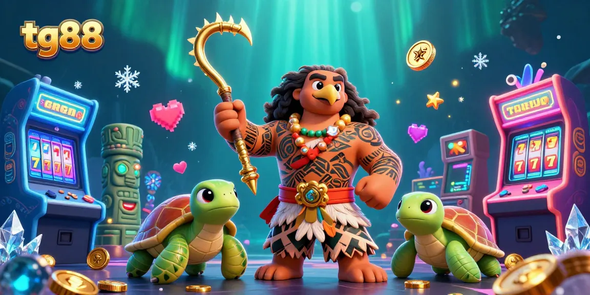 Engage with exciting tg88 slot adventures featuring vibrant 3D characters in a lively casino atmosphere.