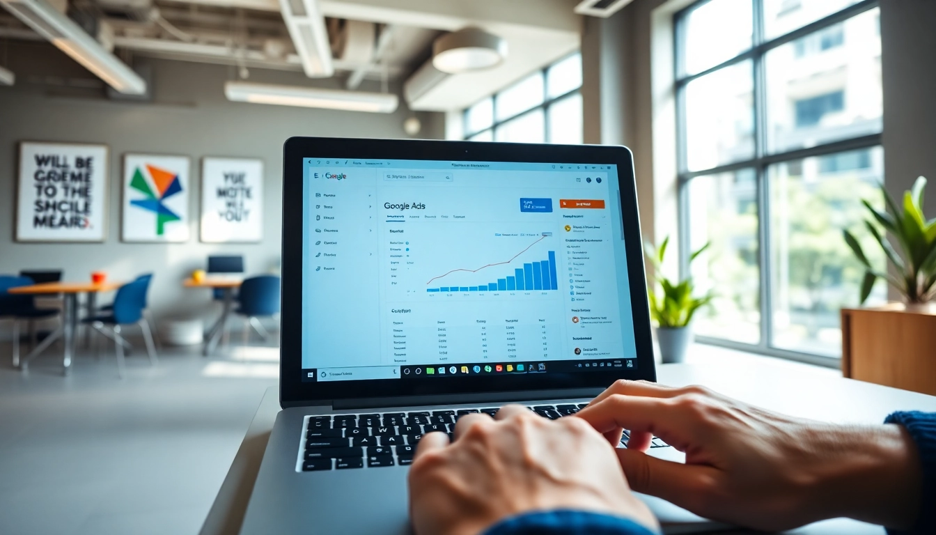 Optimize Google Ads Edmonton campaigns in a vibrant digital marketing workspace.