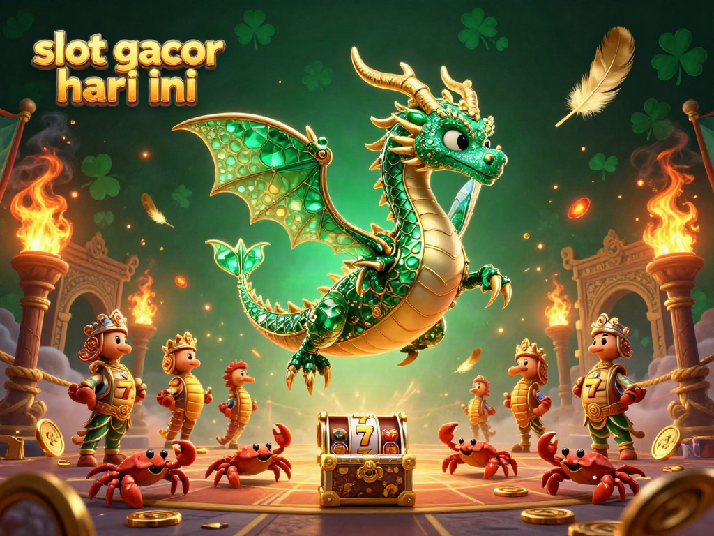 Spin to win with slot gacor hari ini, featuring a vibrant scene of a sea dragon amidst dazzling casino elements.