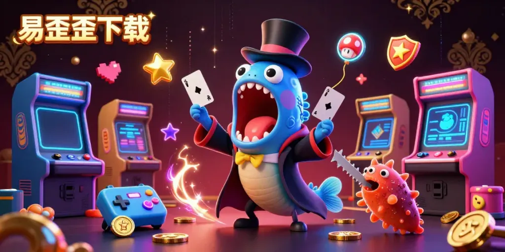 Experience the magic of 易歪歪下载 as a deep-sea eel performs card tricks amid vibrant casino elements.
