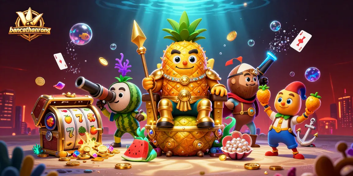Play and win at bancathanrong with a vibrant casino scene featuring exotic characters and slot elements.