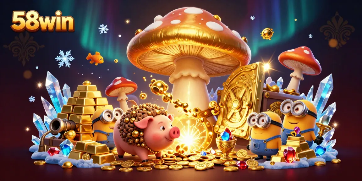 Experience the magic of 58win with a golden wizard, treasures, and engaging fish shooting games!