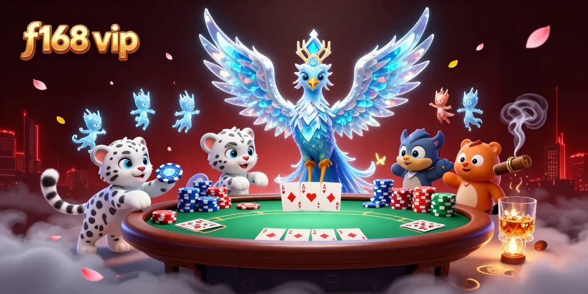 Experience the thrilling f168 vip casino adventure featuring vibrant characters and dynamic poker action.