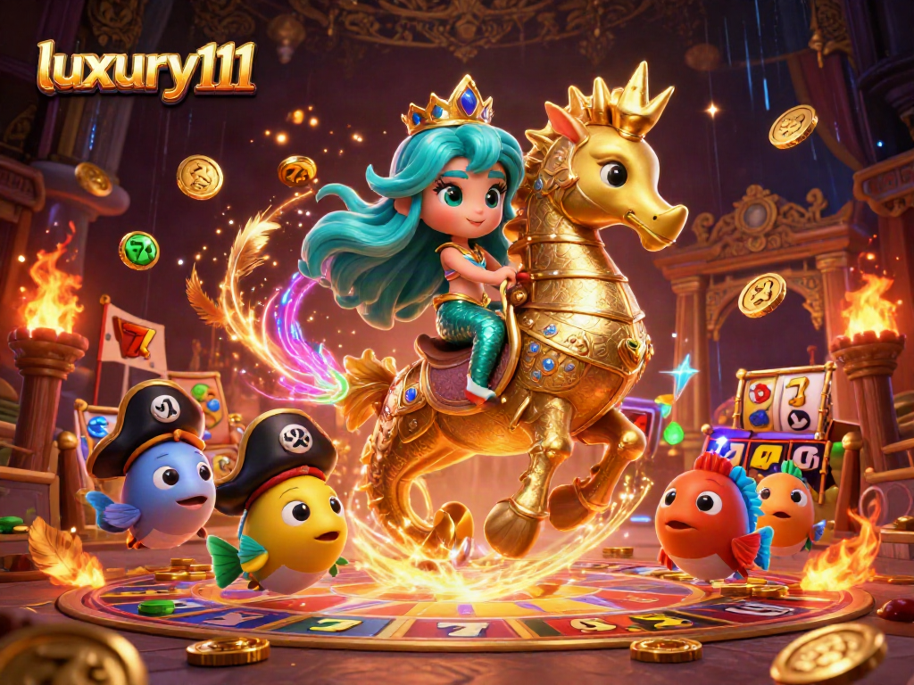 Engage with luxury111 for thrilling slot experiences amidst a dynamic casino illustration.