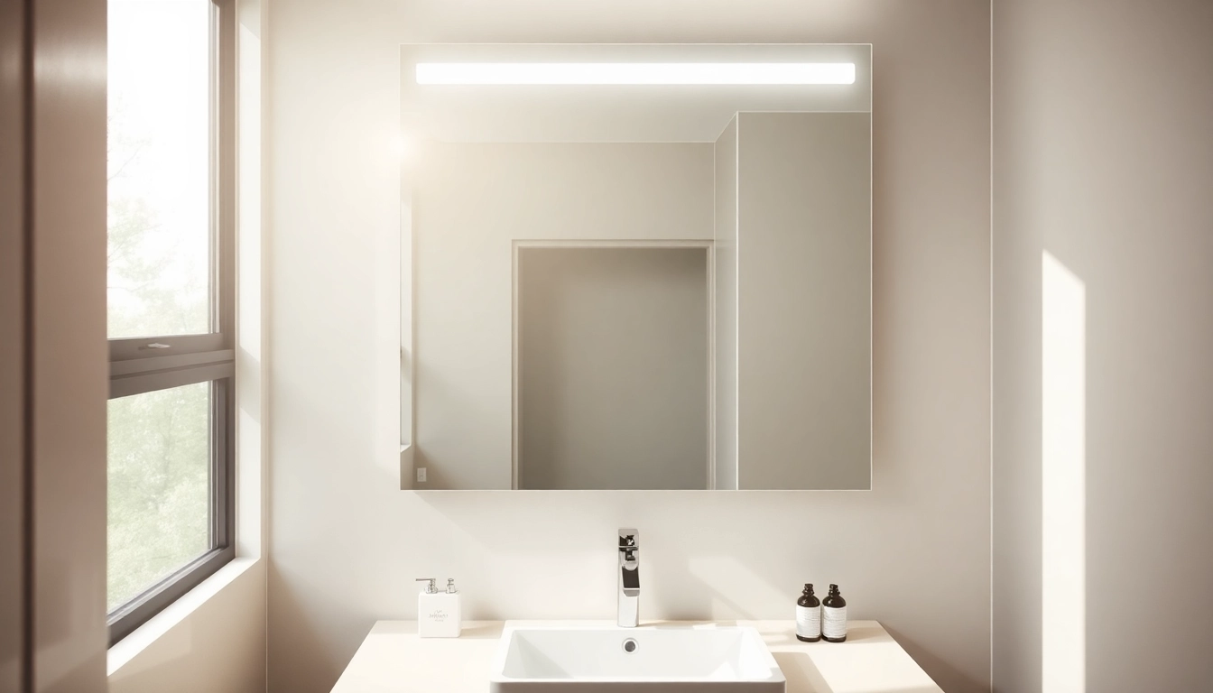 Illuminate your space with this stylish led bathroom mirror featuring backlighting for enhanced ambiance.