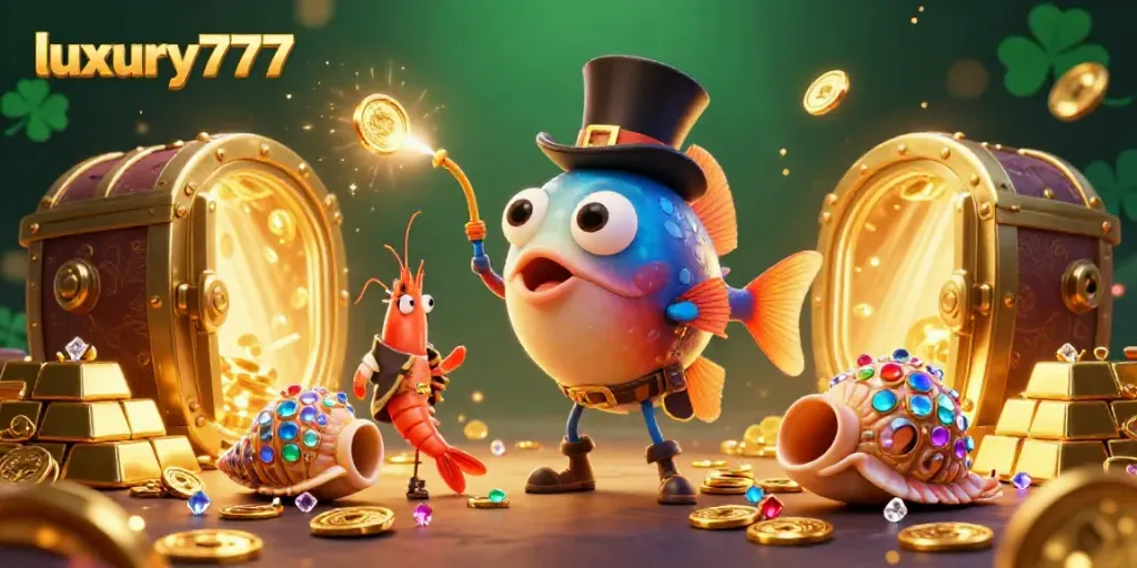 Experience the luxury777 gaming world with a treasure-filled underwater adventure illustration.