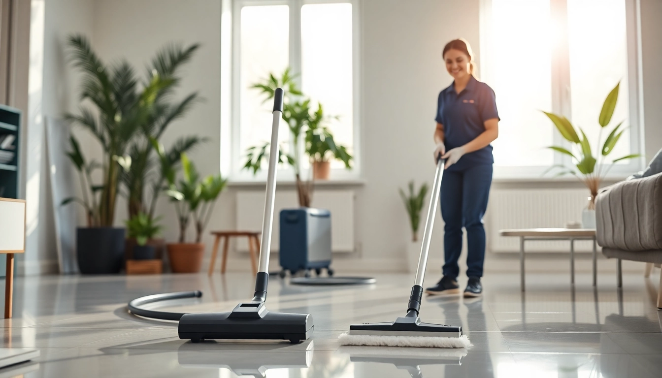 Clean and tidy apartment featuring bond cleaning brisbane services with professional cleaners in action.