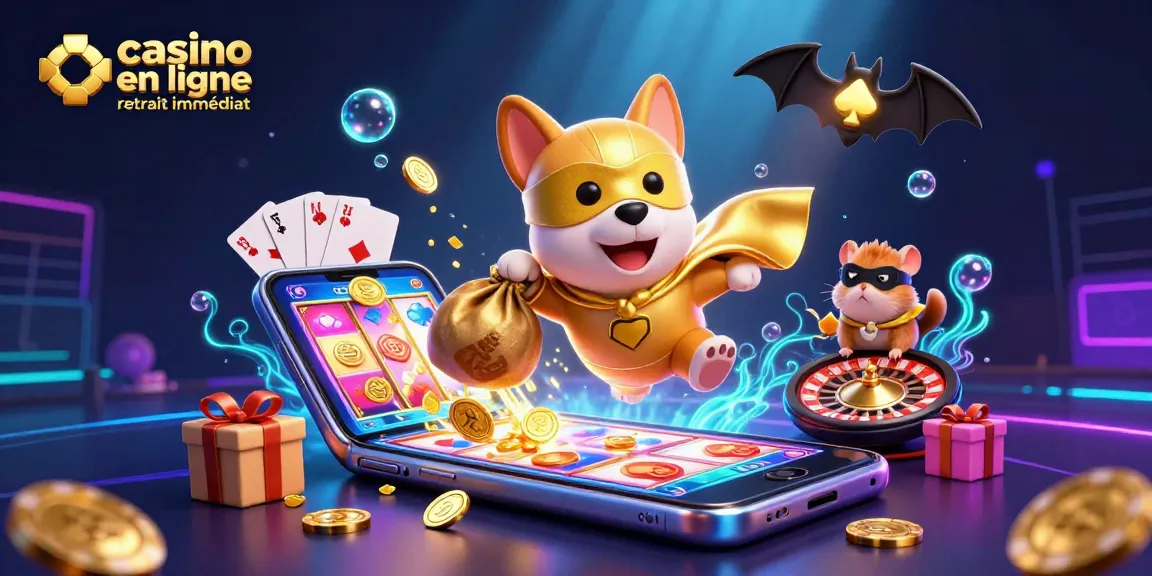 Actions passionnantes au casino en ligne retrait immédiat avec un chien héros et des jeux de hasard animés.