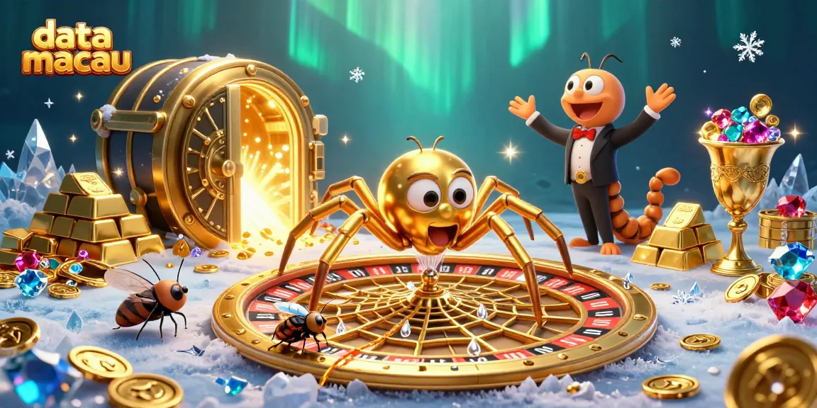 Experience thrilling action in data macau with a croupier centipede and a betting fly among sparkling treasures.