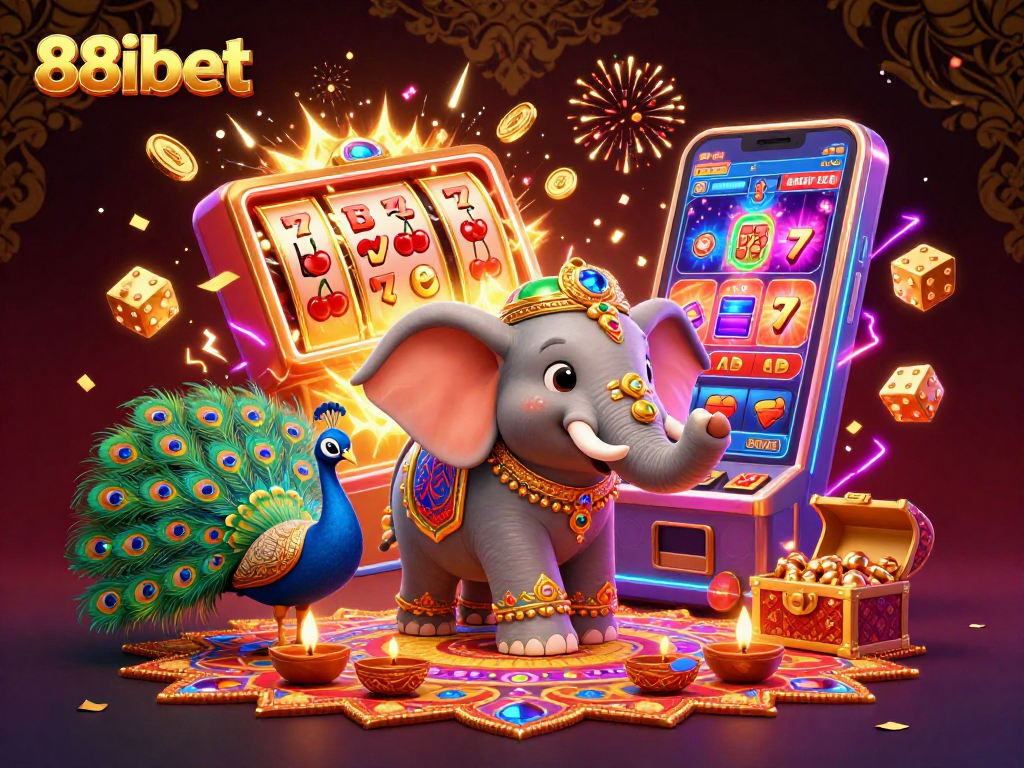 88ibet illustrates a colorful 3D casino scene with vibrant characters and dynamic gaming elements.