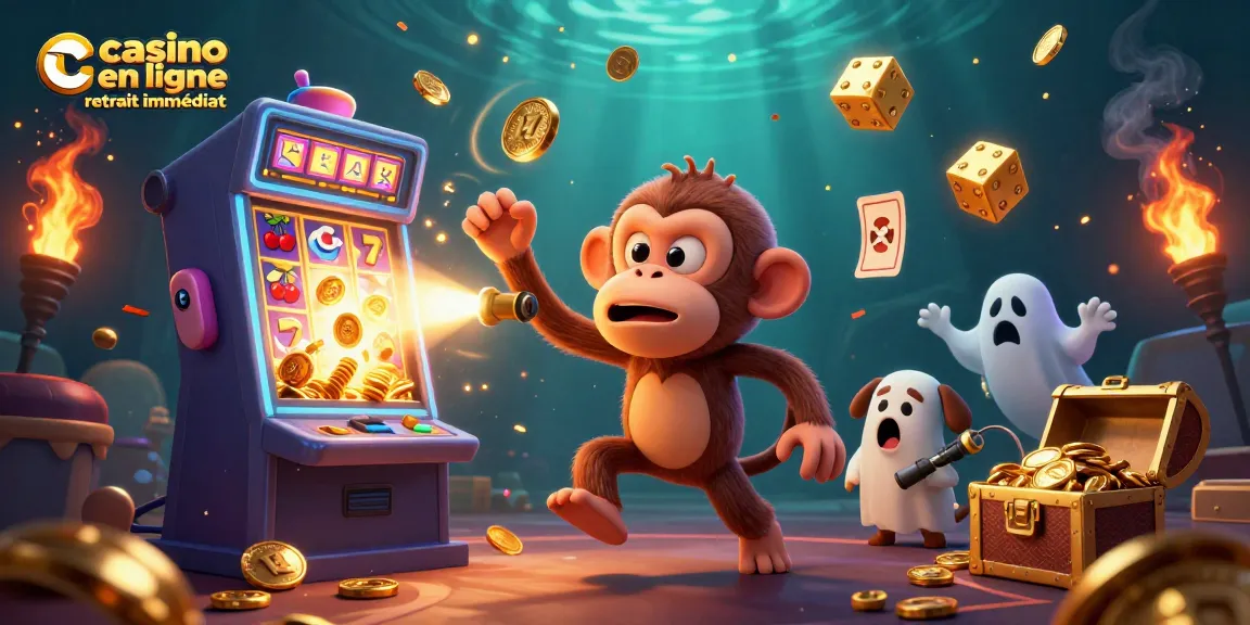 Visitez le casino en ligne retrait immédiat avec un monkey poltergeist malicieux et un chiot chasseur de fantômes