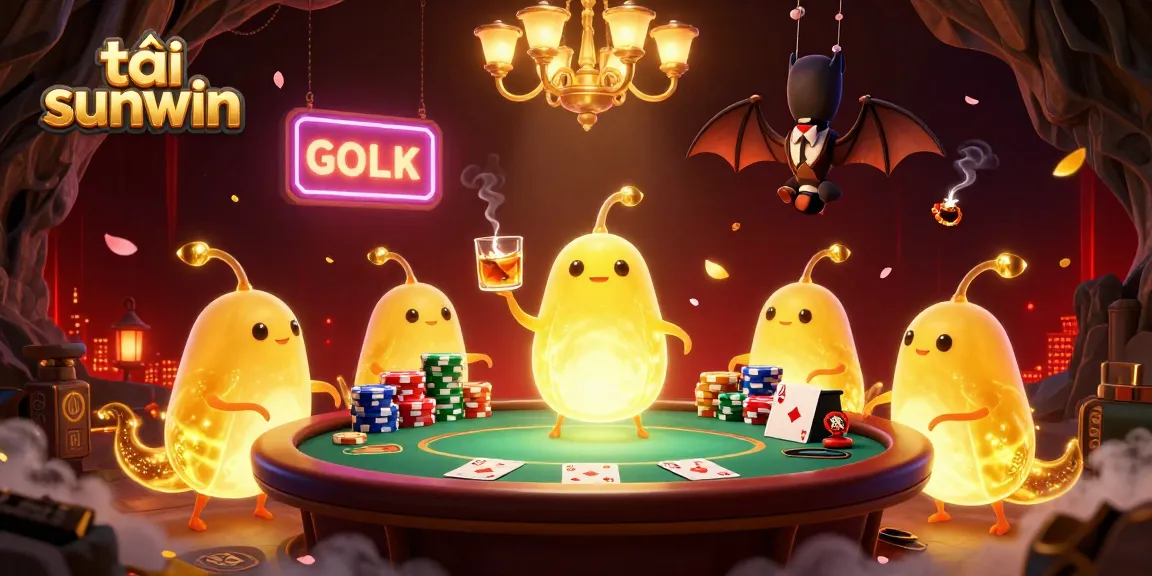 Experience the excitement of tải sunwin with vibrant glowworms illuminating the casino scene.