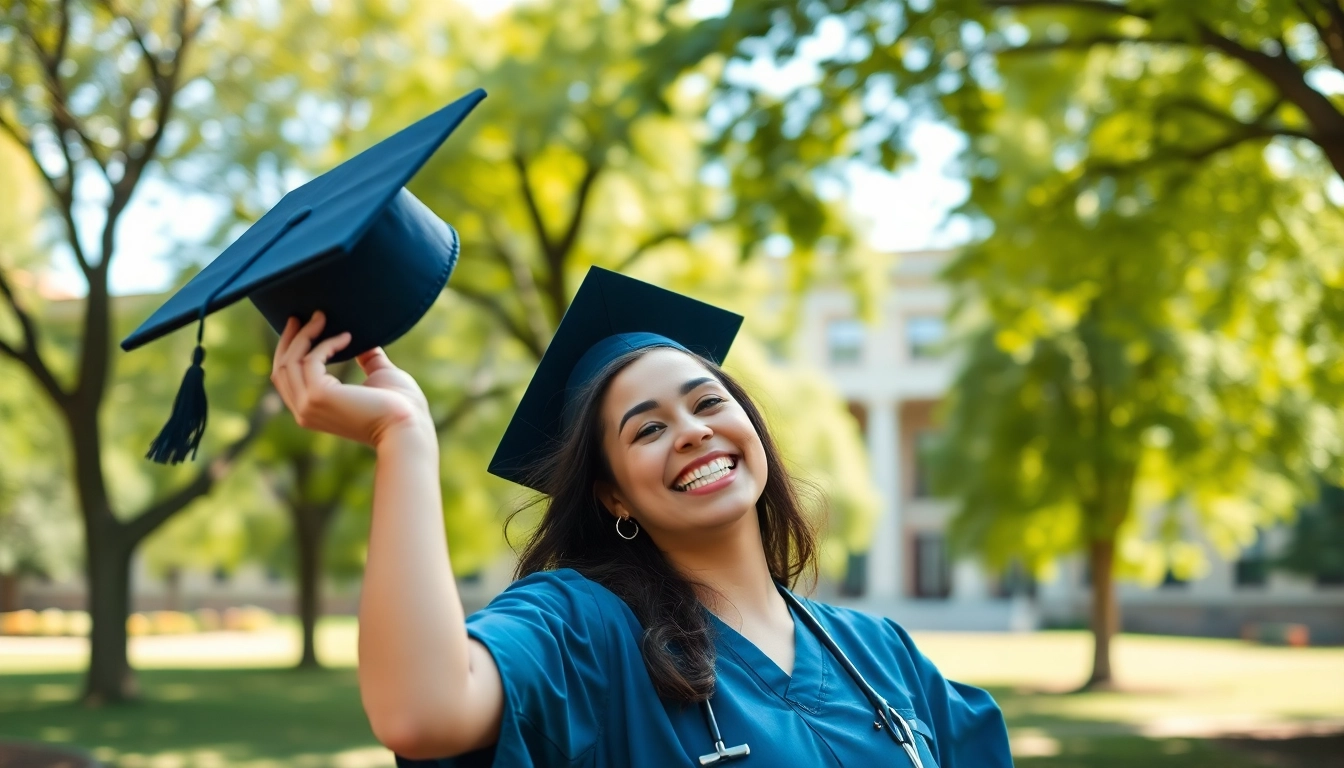 Celebrate passing the Past Nclex fast with a joyful nursing graduate in a park setting.