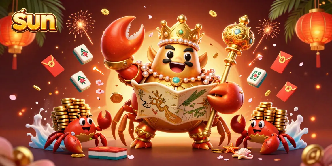 Engage with thrilling sun-themed casino adventures in a vibrant 3D illustration.